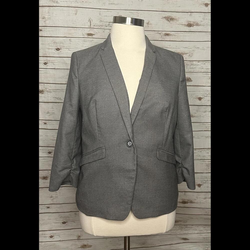 The Limited grey single-breasted 3/4 length blazer Size XL